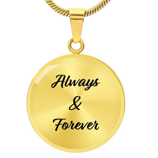 Infinite Moments Engraved Circle Pendant Necklace