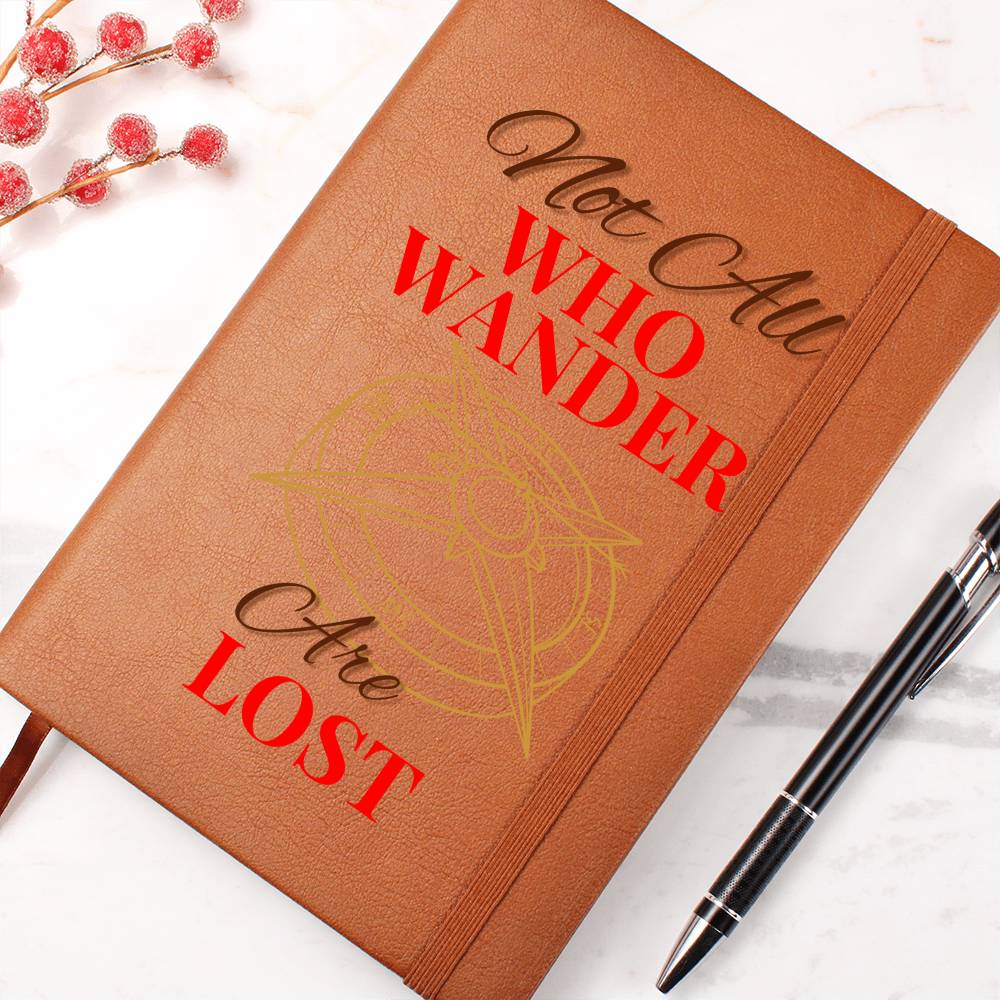 Timeless Reflections Personalized Leather Journal - "Not All Who Wander Are Lost"