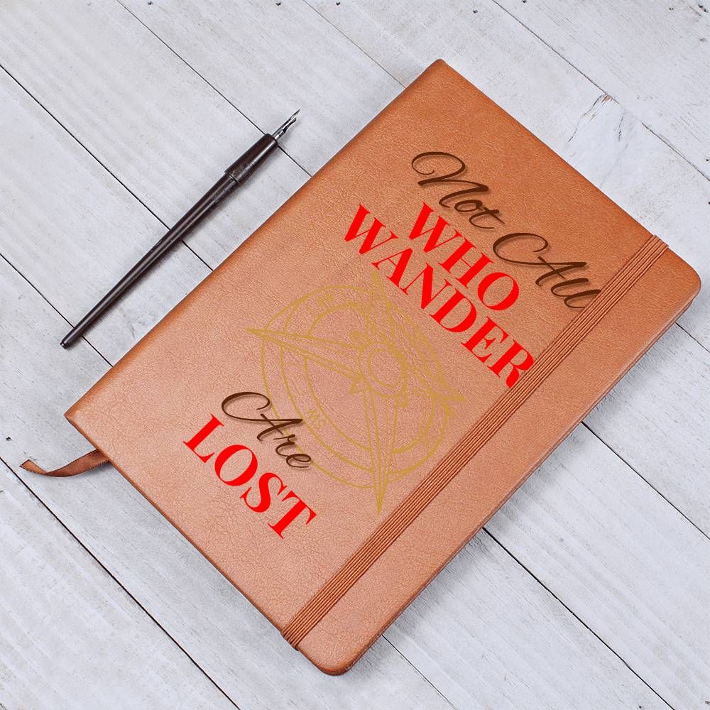 Timeless Reflections Personalized Leather Journal - "Not All Who Wander Are Lost"