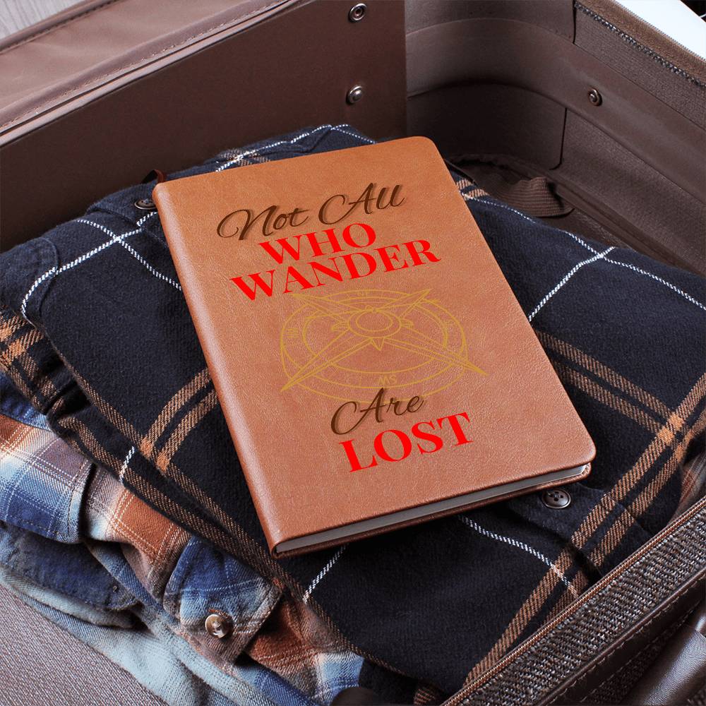 Timeless Reflections Personalized Leather Journal - "Not All Who Wander Are Lost"