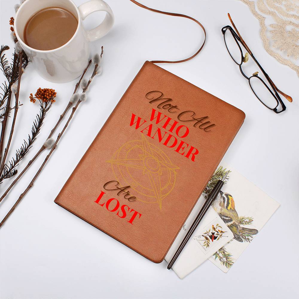 Timeless Reflections Personalized Leather Journal - "Not All Who Wander Are Lost"