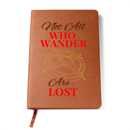 Timeless Reflections Personalized Leather Journal - "Not All Who Wander Are Lost"