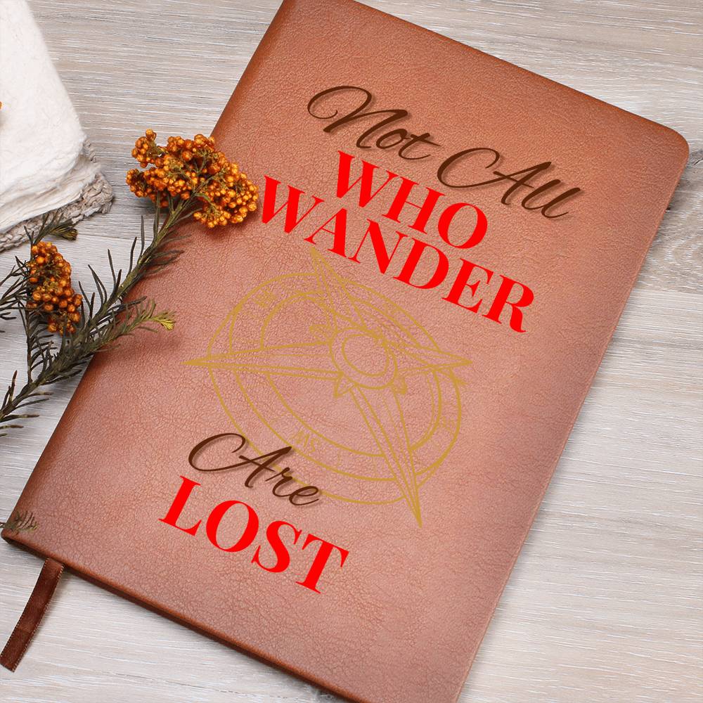 Timeless Reflections Personalized Leather Journal - "Not All Who Wander Are Lost"