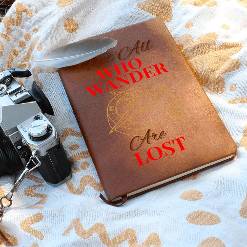 Timeless Reflections Personalized Leather Journal - "Not All Who Wander Are Lost"