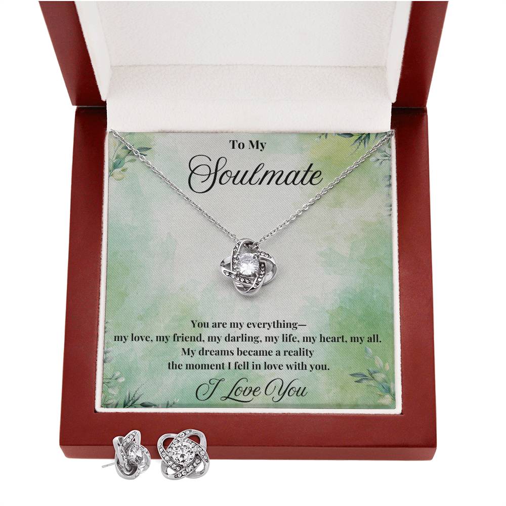 Eternal Love: Love Knot Necklace and Earrings Set