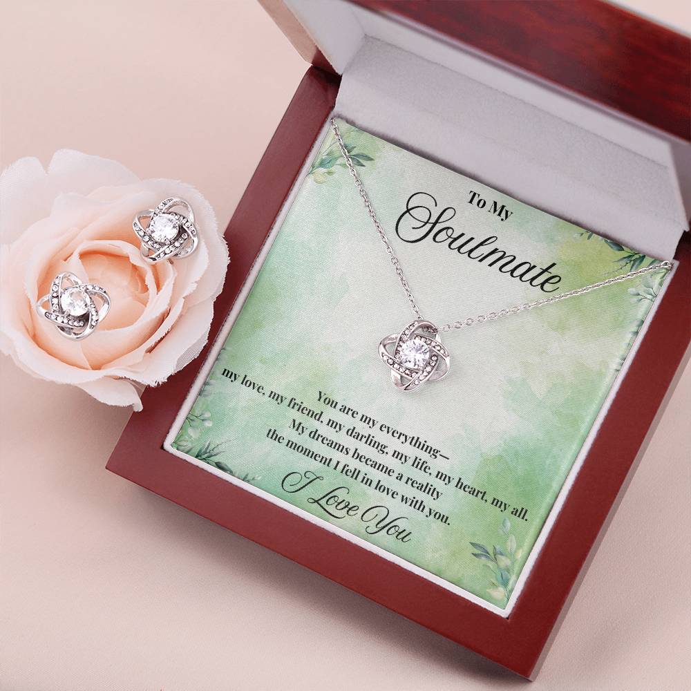 Eternal Love: Love Knot Necklace and Earrings Set