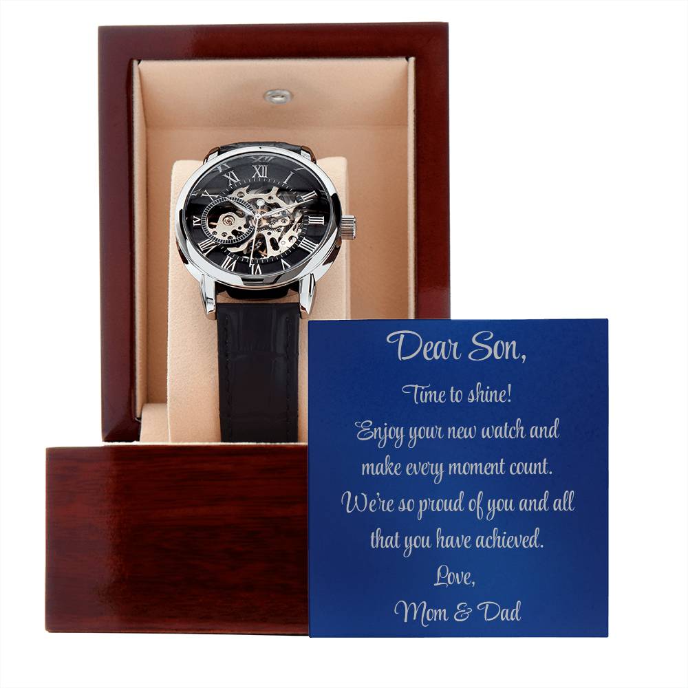 Elegant Men's Openwork Watch - Precision Craftsmanship and Timeless Style