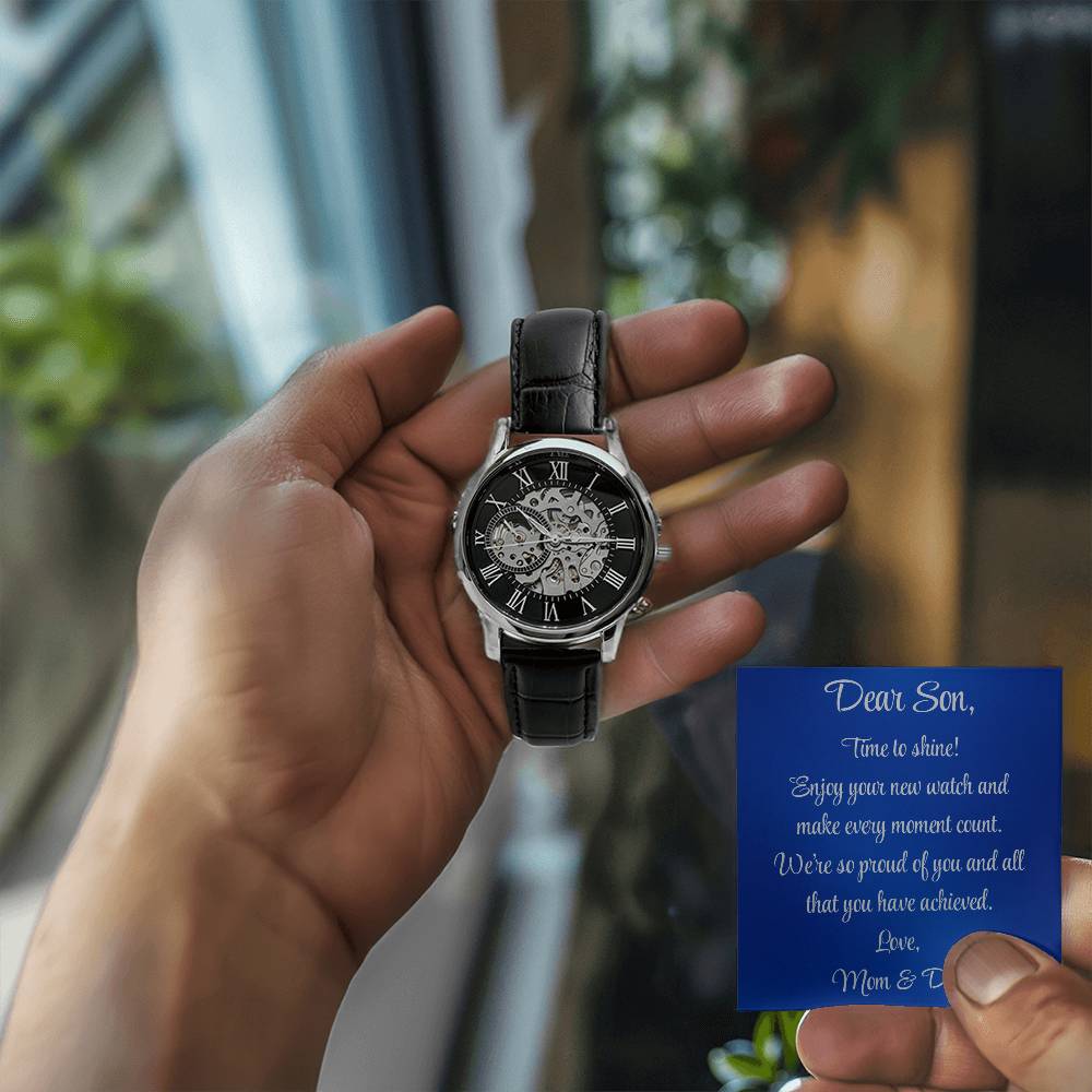 Elegant Men's Openwork Watch - Precision Craftsmanship and Timeless Style