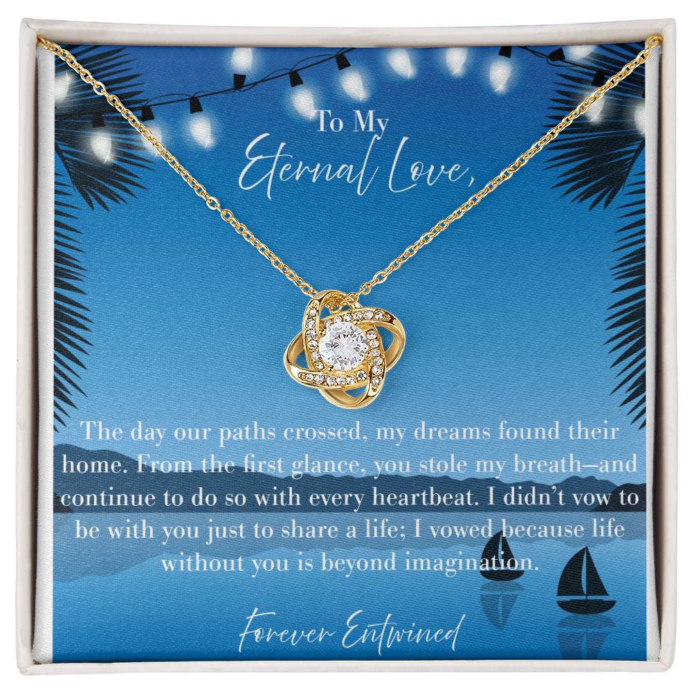 "Forever Entwined: A Symbol of Unending Love" Necklace with Personalized Message Card