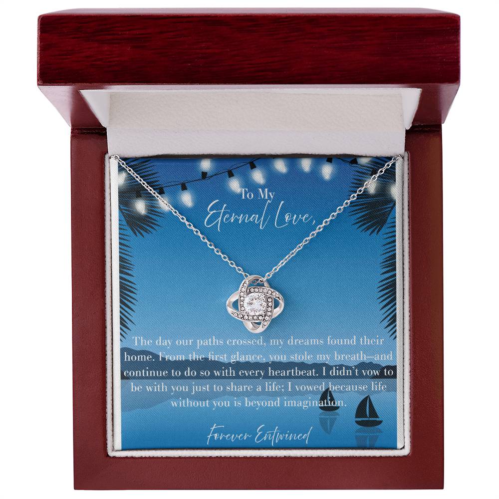 "Forever Entwined: A Symbol of Unending Love" Necklace with Personalized Message Card