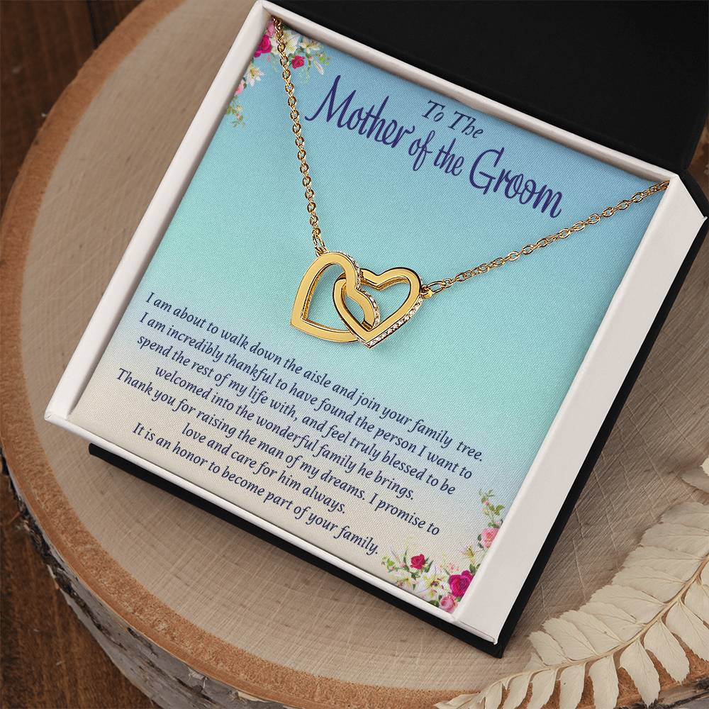 Eternal Love Interlocking Hearts Necklace with Customizable Message Card