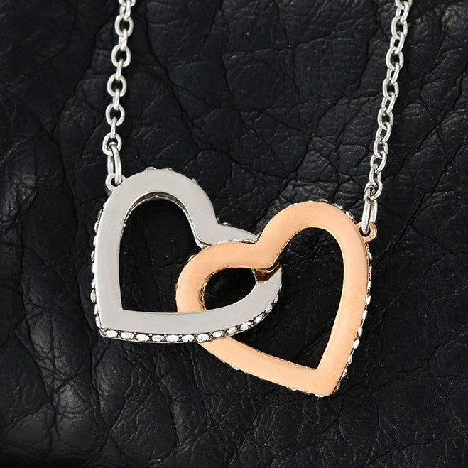 Eternal Love Interlocking Hearts Necklace with Customizable Message Card