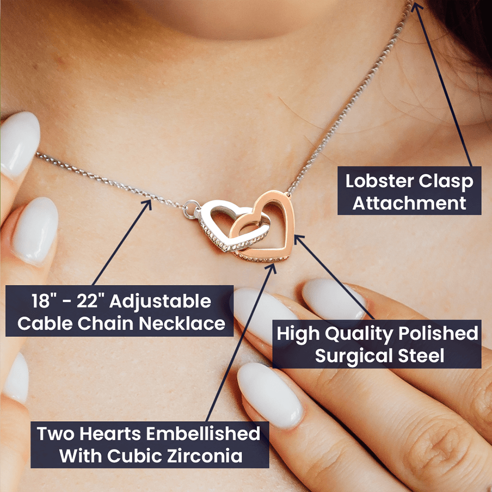 Eternal Love Interlocking Hearts Necklace with Customizable Message Card