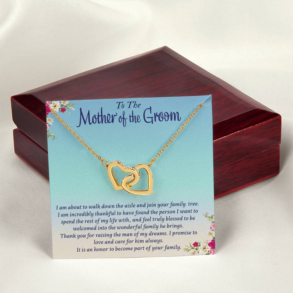 Eternal Love Interlocking Hearts Necklace with Customizable Message Card