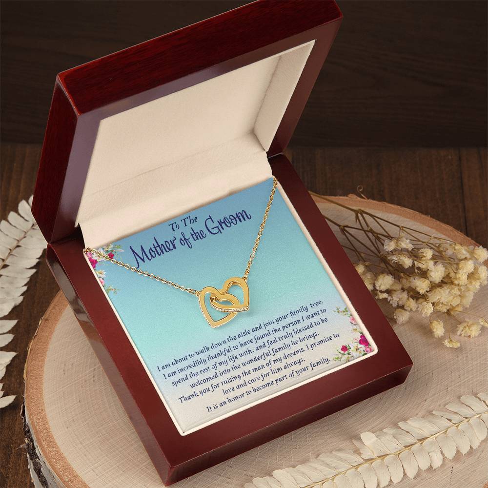 Eternal Love Interlocking Hearts Necklace with Customizable Message Card