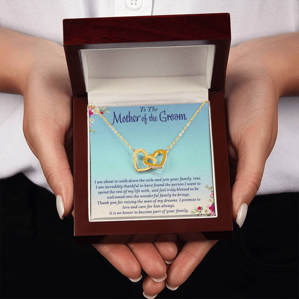 Eternal Love Interlocking Hearts Necklace with Customizable Message Card