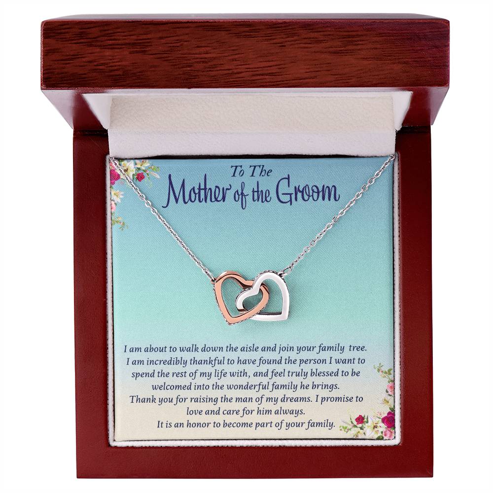 Eternal Love Interlocking Hearts Necklace with Customizable Message Card