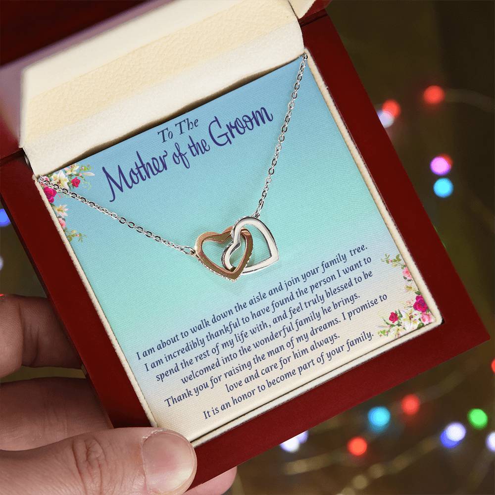 Eternal Love Interlocking Hearts Necklace with Customizable Message Card