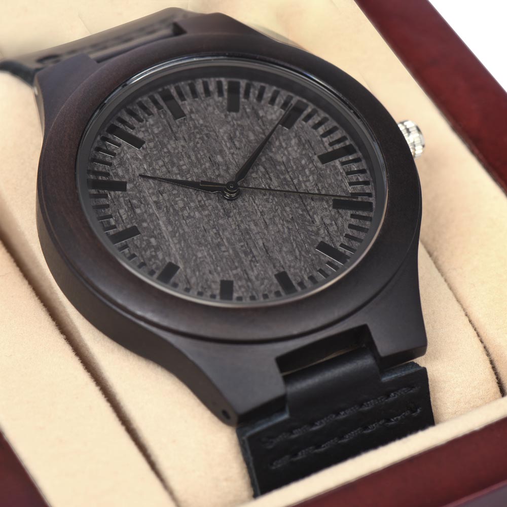 Rustic Charm: Wooden Timepiece with Premium Leather Strap