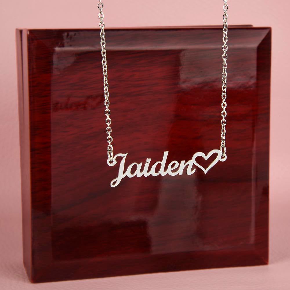 Personalized Heart Name Necklace with Custom Message Card