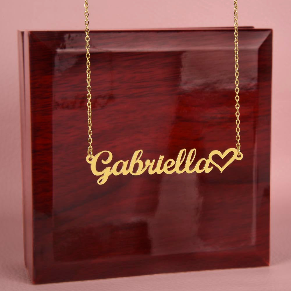 Personalized Heart Name Necklace with Custom Message Card