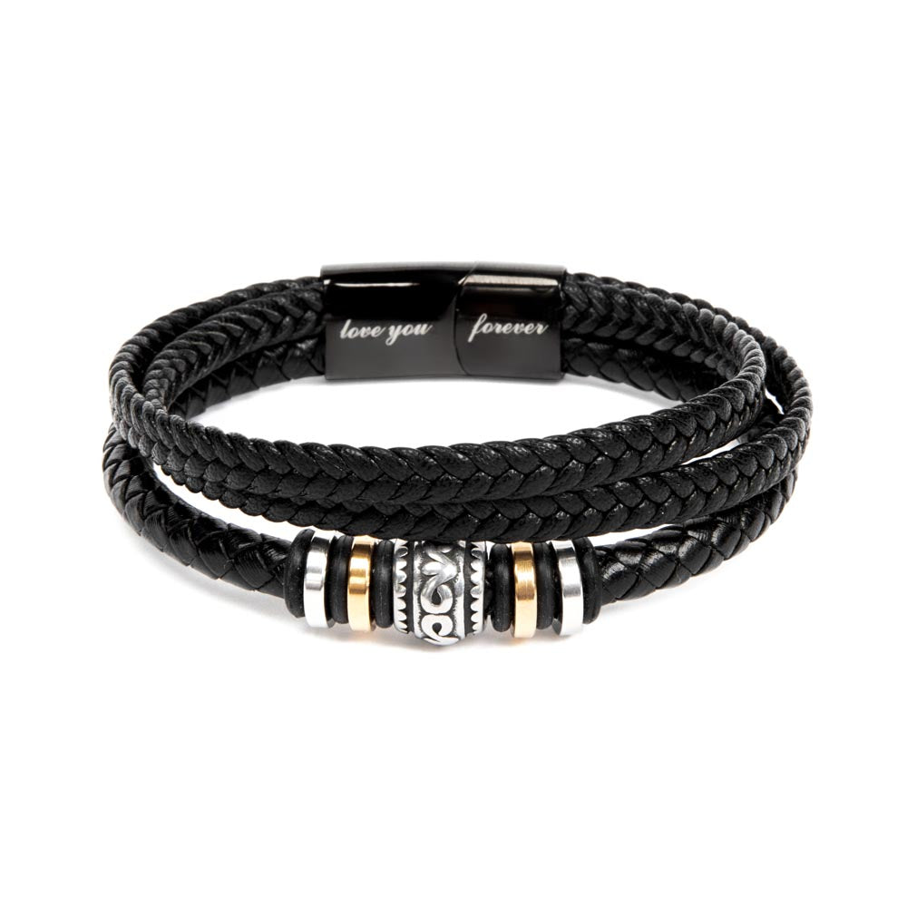 Eternal Bond: Men's Leather Bracelet - Love You Forever