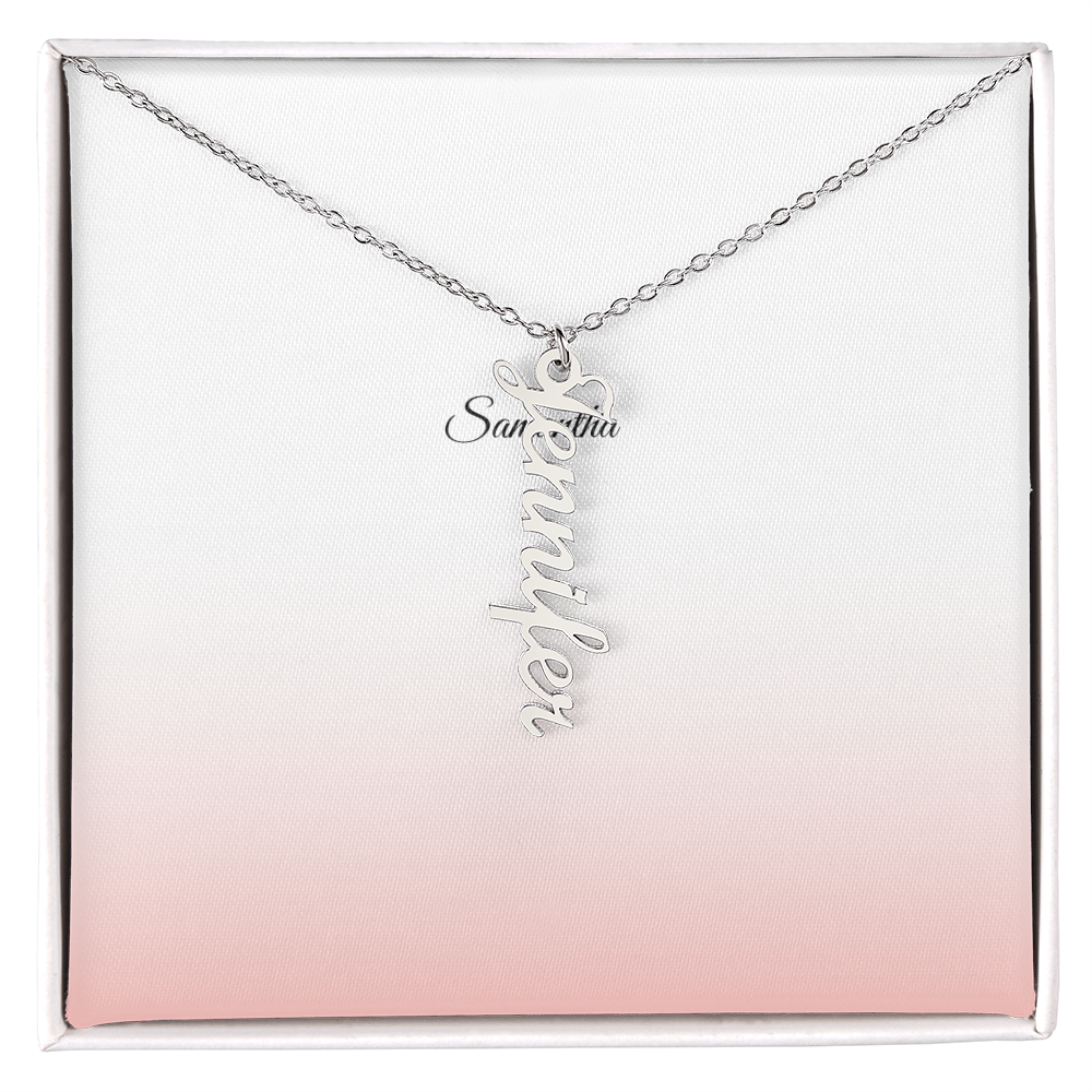 Elegant Custom Vertical Name Necklace