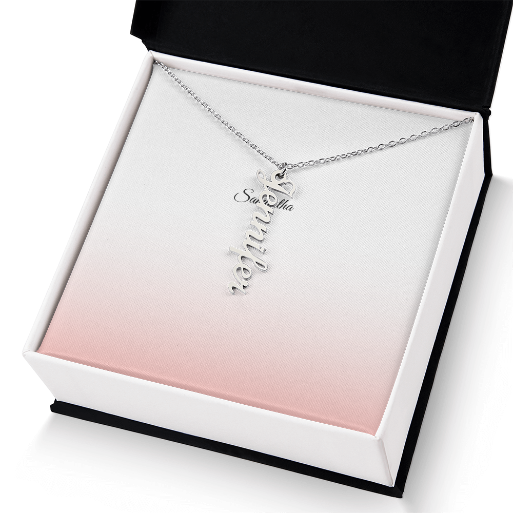 Elegant Custom Vertical Name Necklace