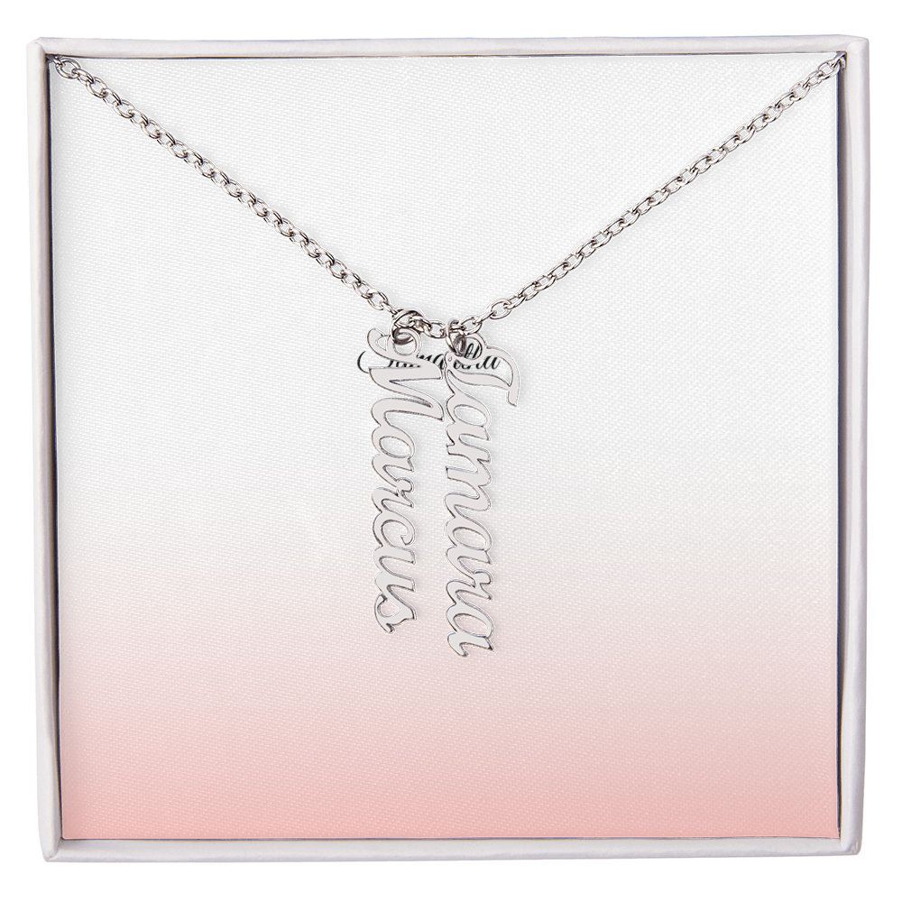 Elegant Custom Vertical Name Necklace