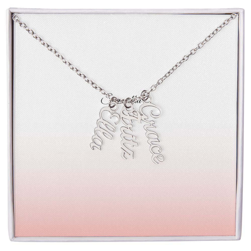 Elegant Custom Vertical Name Necklace