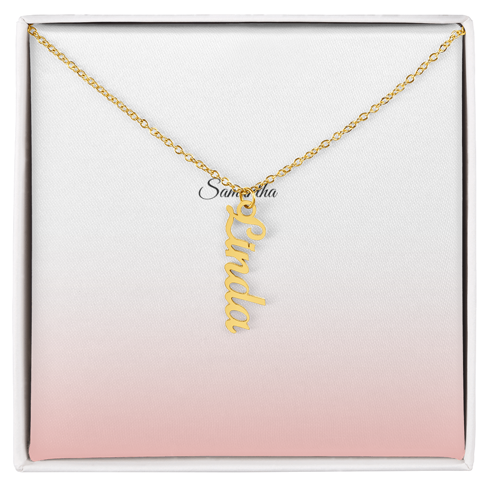 Elegant Custom Vertical Name Necklace