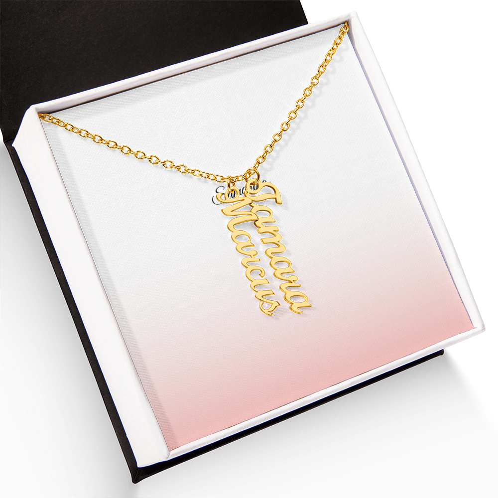 Elegant Custom Vertical Name Necklace