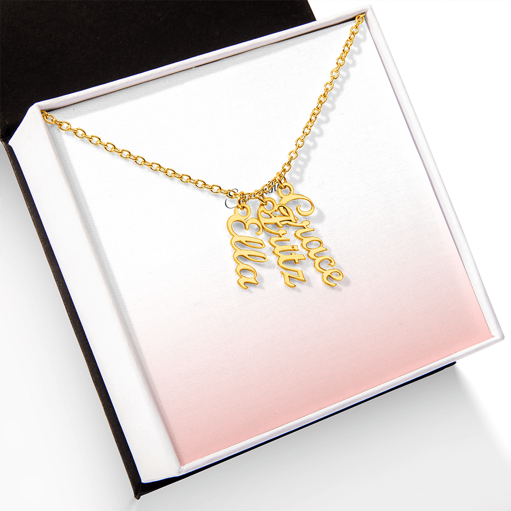 Elegant Custom Vertical Name Necklace