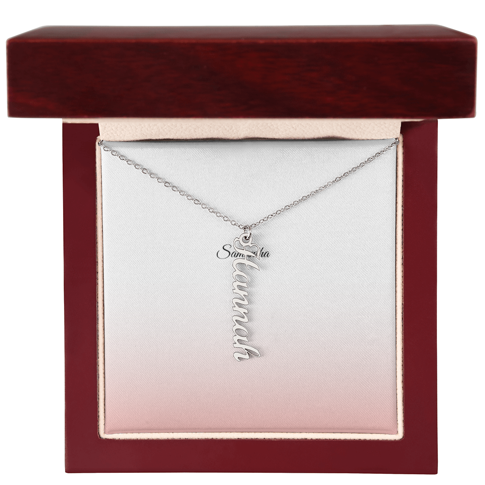 Elegant Custom Vertical Name Necklace