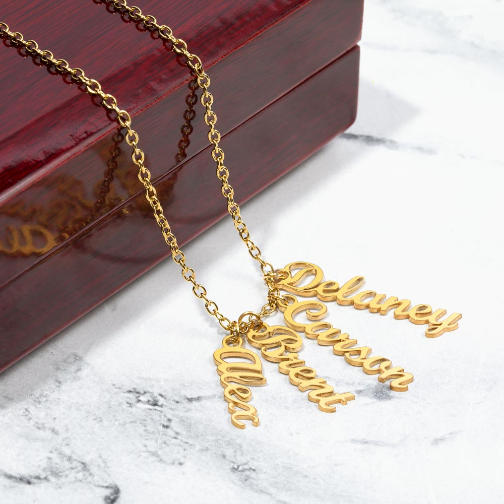 Elegant Custom Vertical Name Necklace