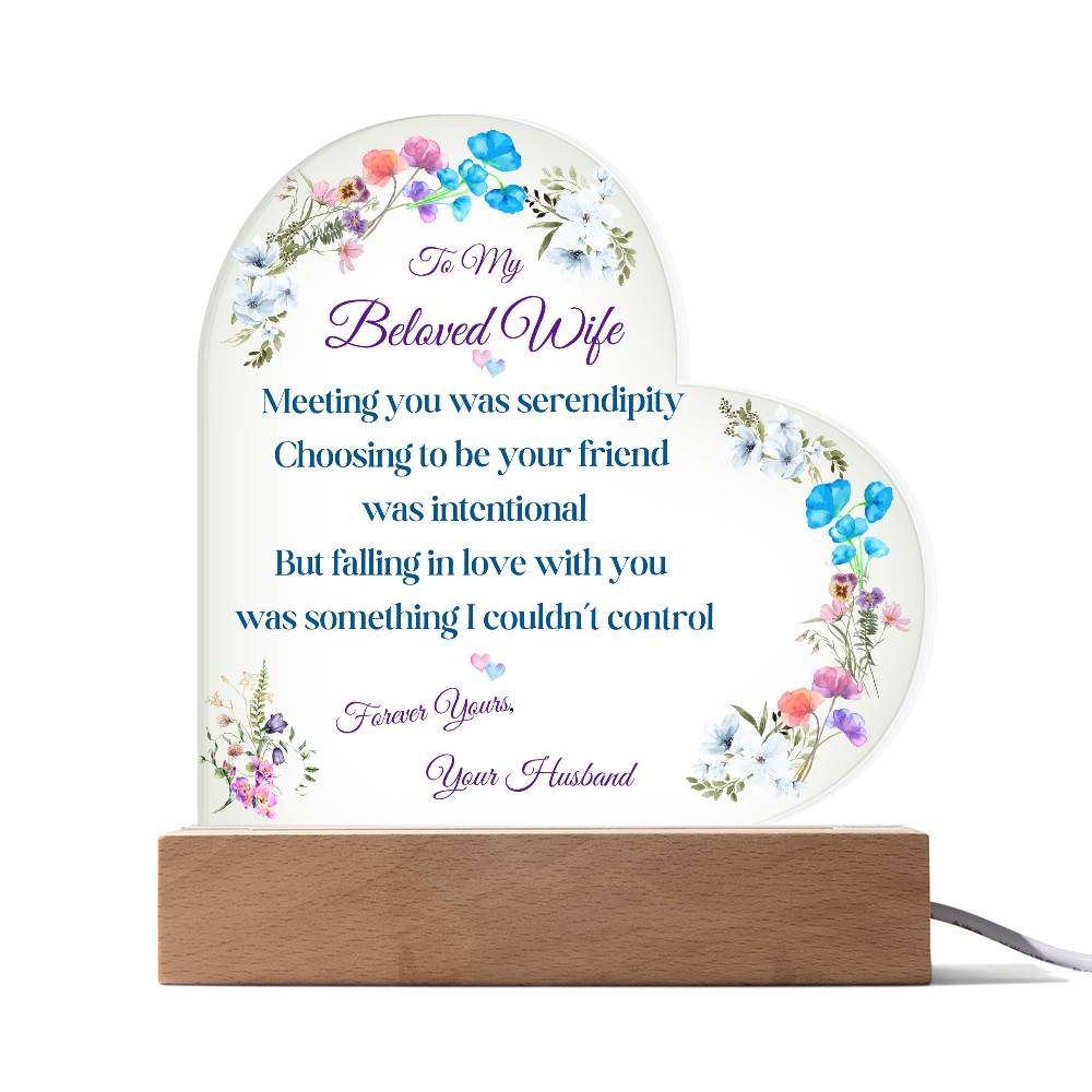 Eternal Love Printed Heart Acrylic Plaque