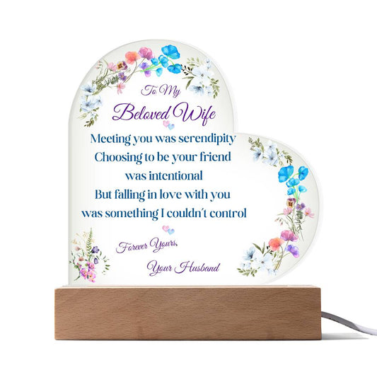 Eternal Love Printed Heart Acrylic Plaque