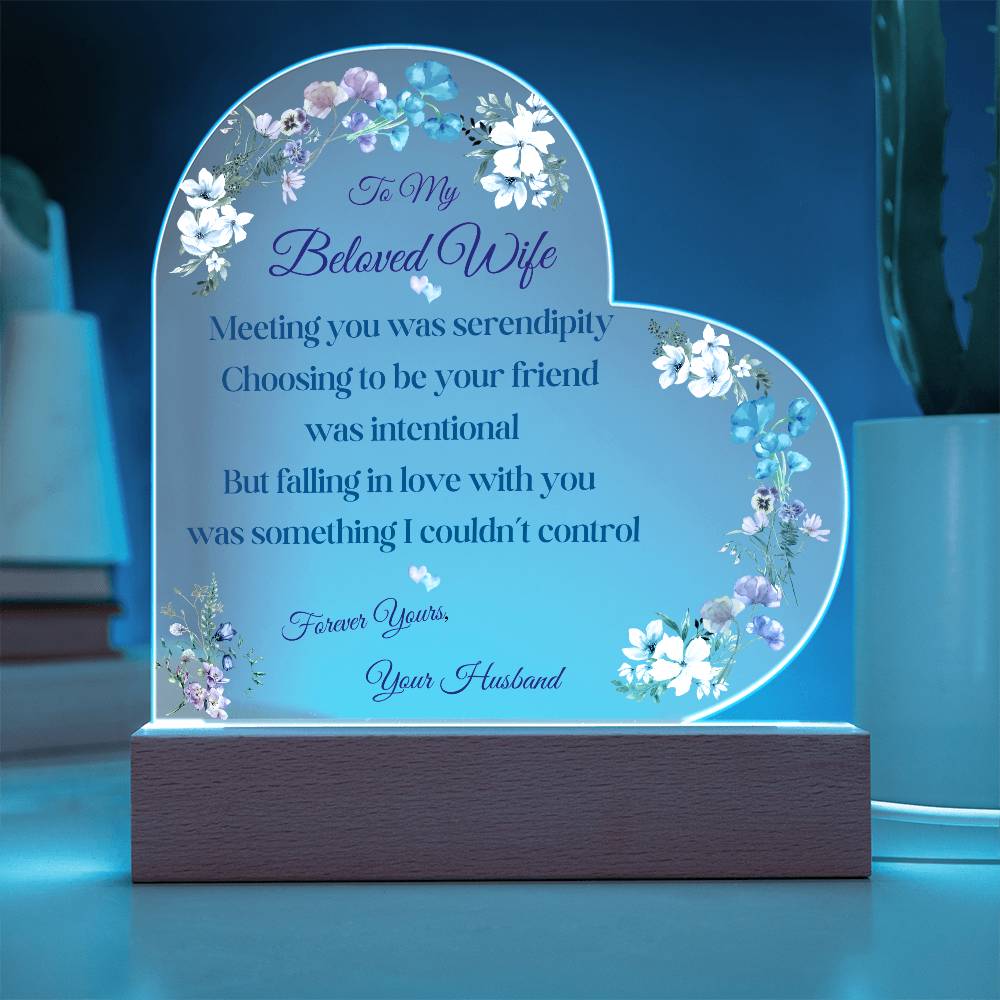 Eternal Love Printed Heart Acrylic Plaque