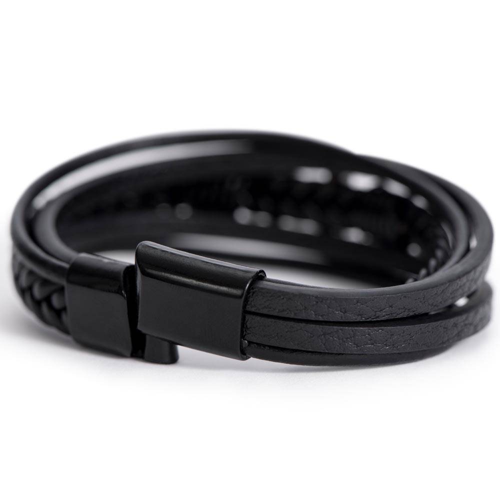 Faithful Style: Men's Cross Leather Bracelet