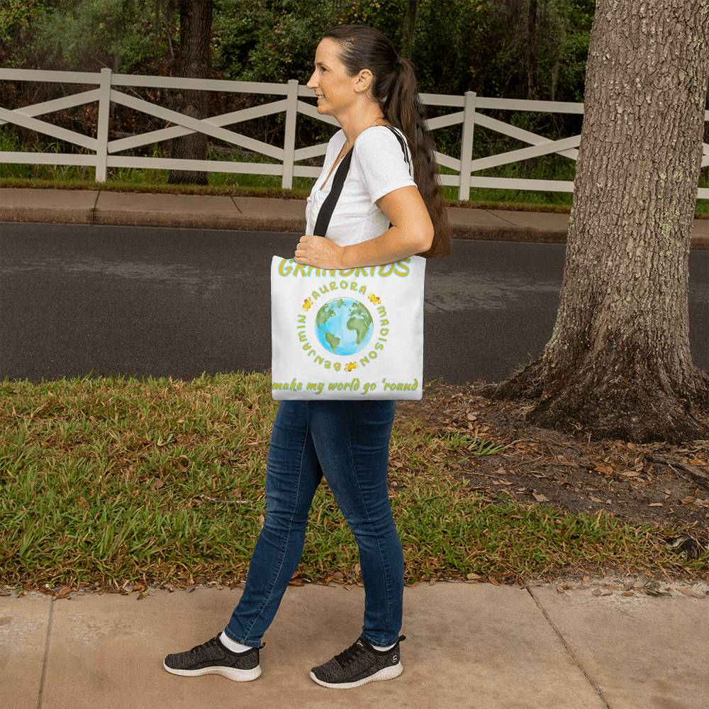 Grandkids Make My World Go 'Round" Classic Tote Bag