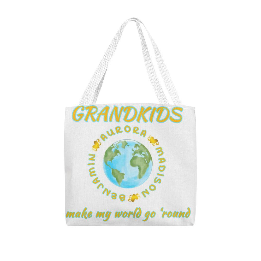 Grandkids Make My World Go 'Round" Classic Tote Bag