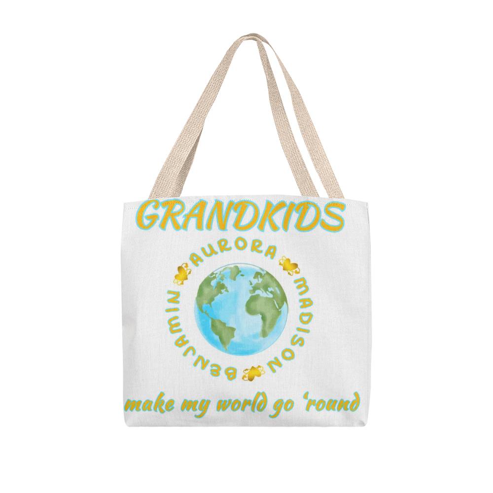 Grandkids Make My World Go 'Round" Classic Tote Bag