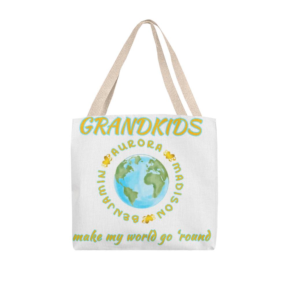 Grandkids Make My World Go 'Round" Classic Tote Bag
