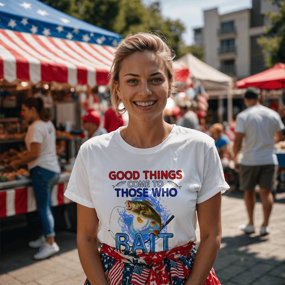 "Good Things Come To Those Who Bait" Signature Fishing T-shirt, Front Print