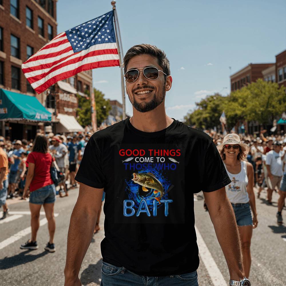 "Good Things Come To Those Who Bait" Signature Fishing T-shirt, Front Print