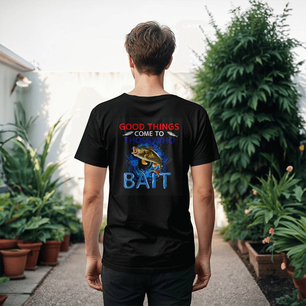 "Good Things Come To Those Who Bait" Signature Design T-shirt, Back Print