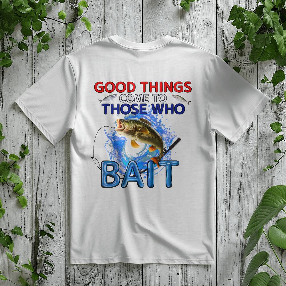 "Good Things Come To Those Who Bait" Signature Design T-shirt, Back Print