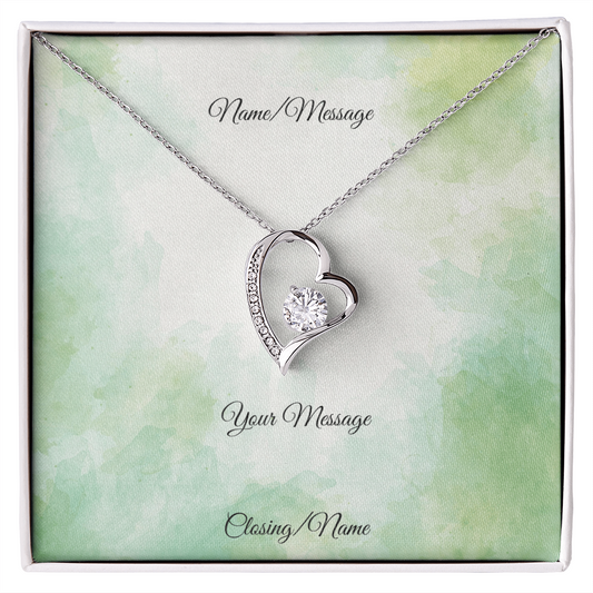 Eternal Embrace: Elegant Heart- Shaped “Forever Love” Necklace - Perfect Gift for Her