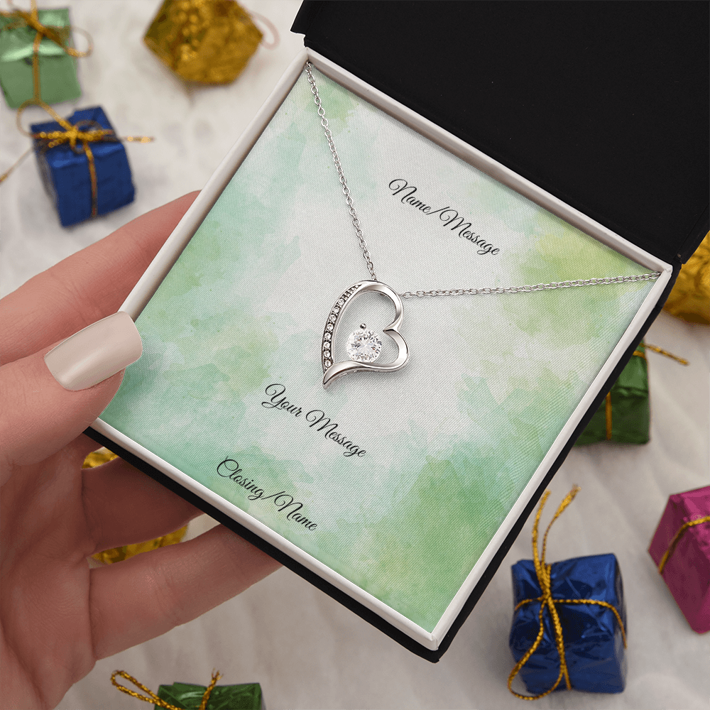 Eternal Embrace: Elegant Heart- Shaped “Forever Love” Necklace - Perfect Gift for Her