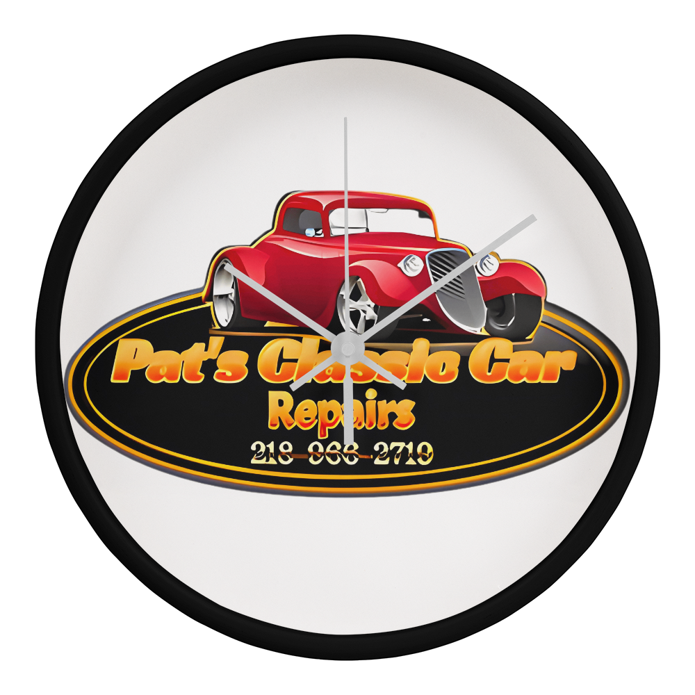 Custom Logo Clock, Company Logo Clock, various frame colors